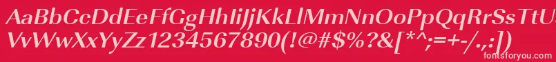 UrwimperialtwidBoldOblique-fontti – vaaleanpunaiset fontit punaisella taustalla
