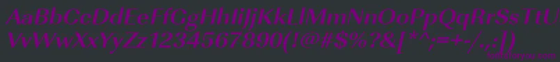 Шрифт UrwimperialtwidBoldOblique – фиолетовые шрифты на чёрном фоне