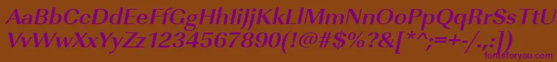 UrwimperialtwidBoldOblique Font – Purple Fonts on Brown Background