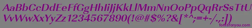 Шрифт UrwimperialtwidBoldOblique – фиолетовые шрифты на сером фоне
