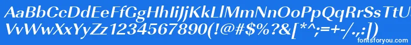 Шрифт UrwimperialtwidBoldOblique – белые шрифты на синем фоне