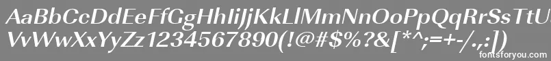 Шрифт UrwimperialtwidBoldOblique – белые шрифты на сером фоне