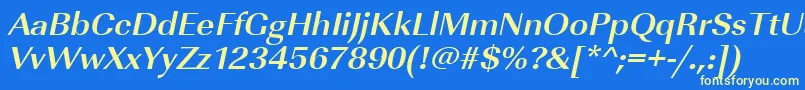 UrwimperialtwidBoldOblique Font – Yellow Fonts on Blue Background