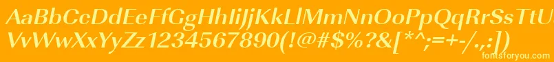 UrwimperialtwidBoldOblique Font – Yellow Fonts on Orange Background