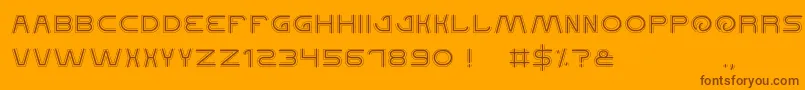 QualifiedGood-Schriftart – Braune Schriften auf orangefarbenem Hintergrund