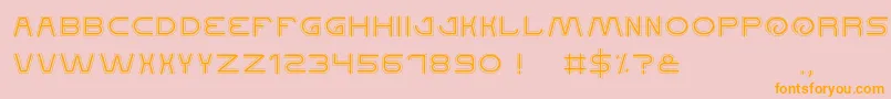 フォントQualifiedGood – オレンジの文字がピンクの背景にあります。