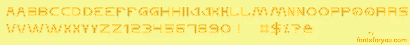 フォントQualifiedGood – オレンジの文字が黄色の背景にあります。