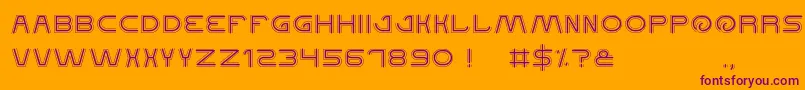 QualifiedGood-Schriftart – Violette Schriften auf orangefarbenem Hintergrund