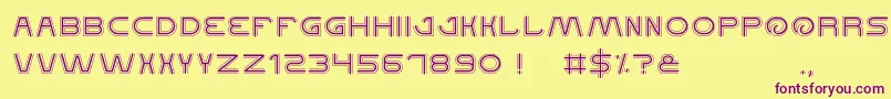 QualifiedGood-Schriftart – Violette Schriften auf gelbem Hintergrund