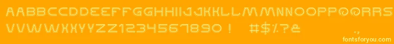 QualifiedGood-Schriftart – Gelbe Schriften auf orangefarbenem Hintergrund