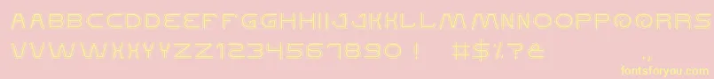 QualifiedGood-fontti – keltaiset fontit vaaleanpunaisella taustalla