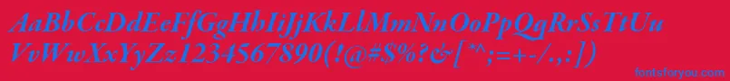 Czcionka GaramondpremrproBditsubh – niebieskie czcionki na czerwonym tle