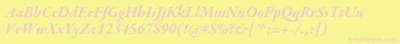 GaramondpremrproBditsubh Font – Pink Fonts on Yellow Background