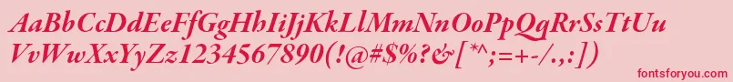GaramondpremrproBditsubh-Schriftart – Rote Schriften auf rosa Hintergrund