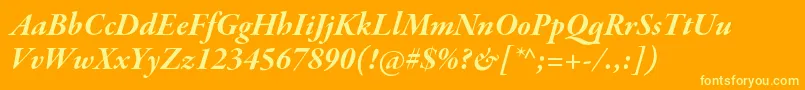 GaramondpremrproBditsubh Font – Yellow Fonts on Orange Background