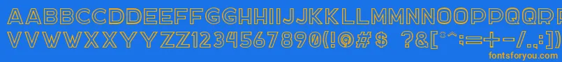 DockerTwo-Schriftart – Orangefarbene Schriften auf blauem Hintergrund