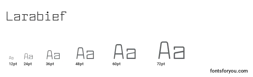 Larabief Font Sizes