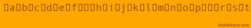AndaleMonoIpa-Schriftart – Braune Schriften auf orangefarbenem Hintergrund