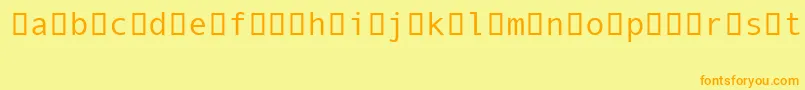 フォントAndaleMonoIpa – オレンジの文字が黄色の背景にあります。