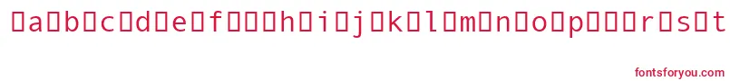 フォントAndaleMonoIpa – 白い背景に赤い文字