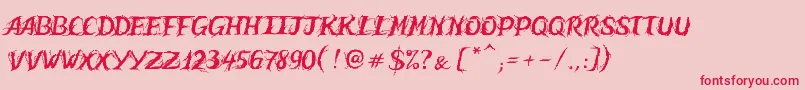 HumbleWall-Schriftart – Rote Schriften auf rosa Hintergrund
