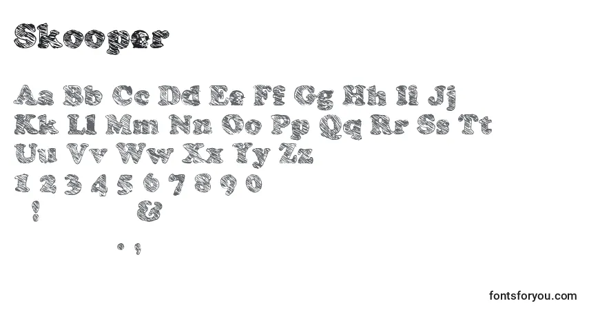 A fonte Skooper – alfabeto, números, caracteres especiais