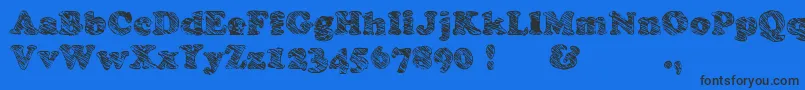 Skooper-Schriftart – Schwarze Schriften auf blauem Hintergrund