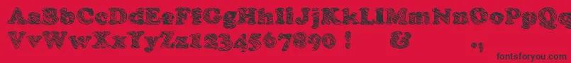 Skooper-Schriftart – Schwarze Schriften auf rotem Hintergrund