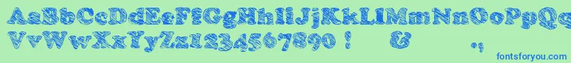 Skooper Font – Blue Fonts on Green Background