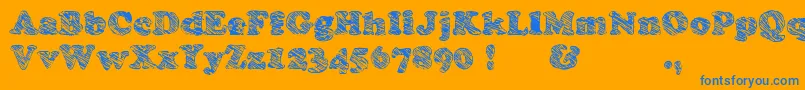 Skooper Font – Blue Fonts on Orange Background