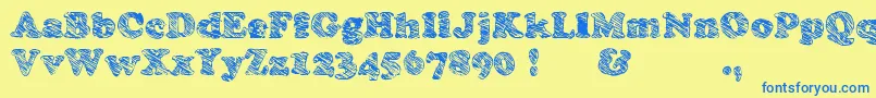 Skooper Font – Blue Fonts on Yellow Background
