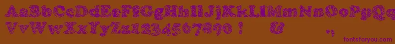 Skooper-Schriftart – Violette Schriften auf braunem Hintergrund