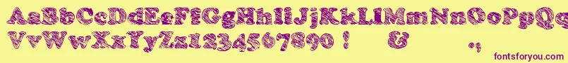 Skooper Font – Purple Fonts on Yellow Background