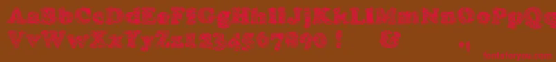 フォントSkooper – 赤い文字が茶色の背景にあります。