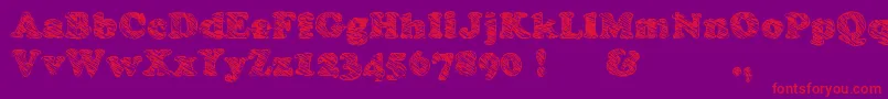 Skooper-Schriftart – Rote Schriften auf violettem Hintergrund