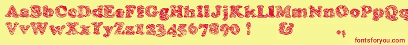 Skooper Font – Red Fonts on Yellow Background