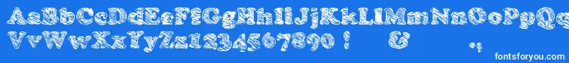 フォントSkooper – 青い背景に白い文字