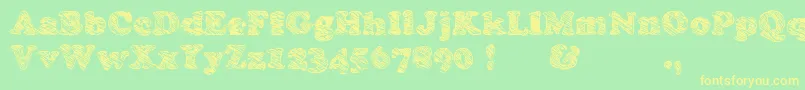 Skooper-Schriftart – Gelbe Schriften auf grünem Hintergrund