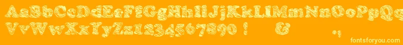 Шрифт Skooper – жёлтые шрифты на оранжевом фоне