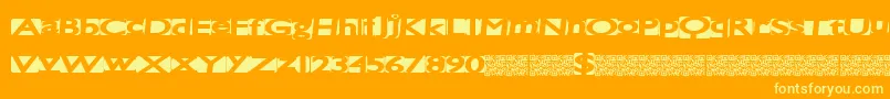 Spacecats Font – Yellow Fonts on Orange Background