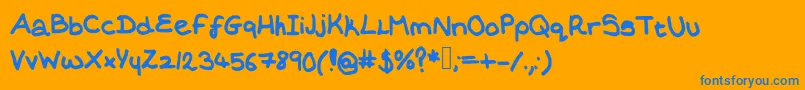 Erayswriting Font – Blue Fonts on Orange Background