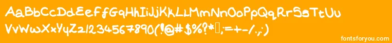 Erayswriting Font – White Fonts on Orange Background