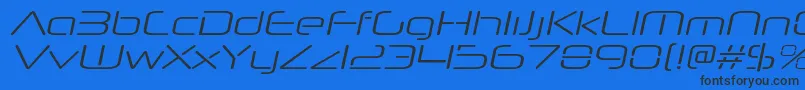 Шрифт NeuropolnovaxpltItalic – чёрные шрифты на синем фоне