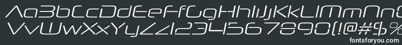 NeuropolnovaxpltItalic-fontti – valkoiset fontit mustalla taustalla