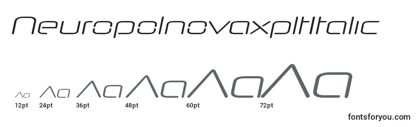 Размеры шрифта NeuropolnovaxpltItalic