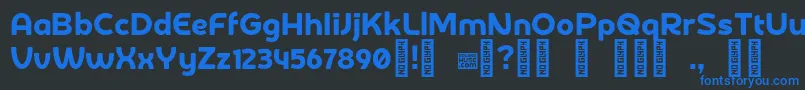 DerotterdamdemoRegular Font – Blue Fonts on Black Background