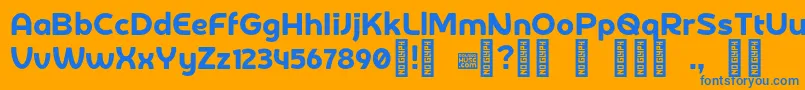 DerotterdamdemoRegular Font – Blue Fonts on Orange Background