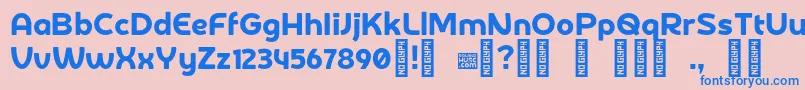 DerotterdamdemoRegular Font – Blue Fonts on Pink Background