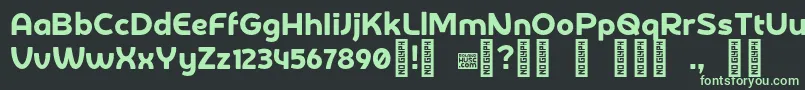 DerotterdamdemoRegular Font – Green Fonts on Black Background