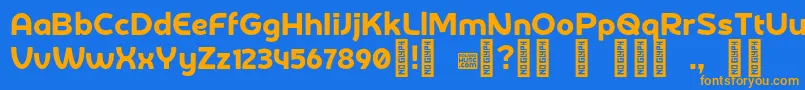 DerotterdamdemoRegular Font – Orange Fonts on Blue Background